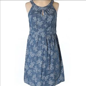 LOFT Blue Jean Floral Dress Size 2